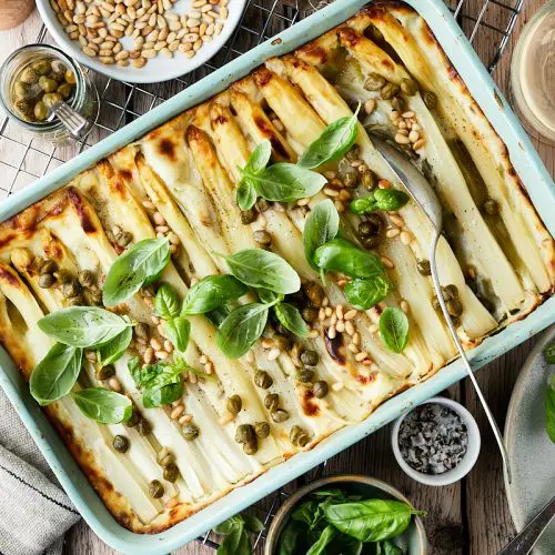 witte asperge lasagne