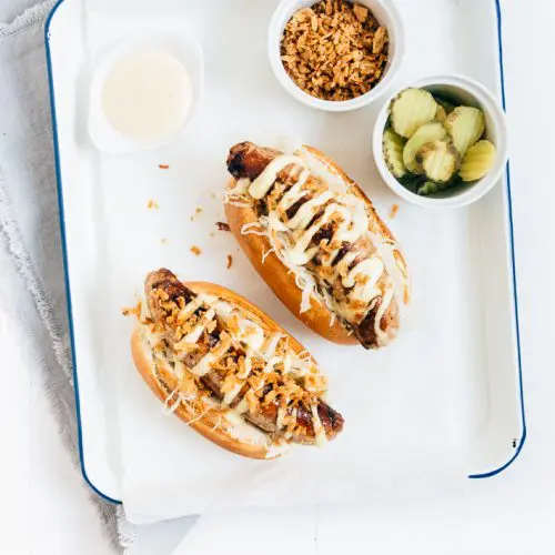 Broodje braadworst met zuurkool