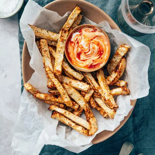 knolselderij friet airfryer