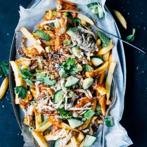 Loaded fries gado gado style