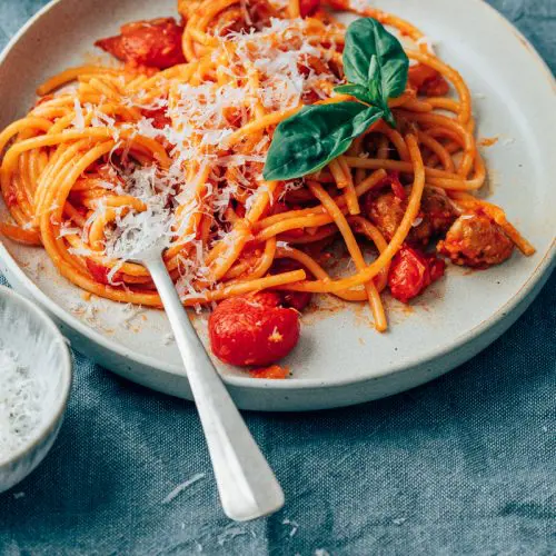 Pasta met worst