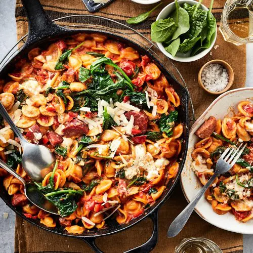 Pasta met chorizo