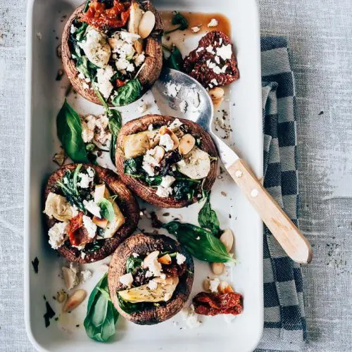 gevulde portobello met spinazie