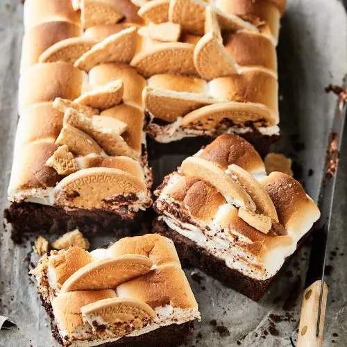 Brownie met marshmallows