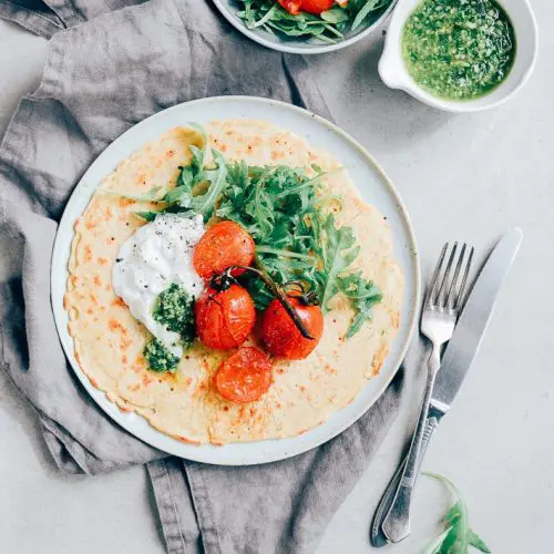 Socca met burrata