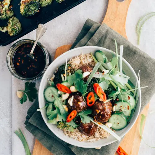 Gehaktballetjes in teriyaki saus