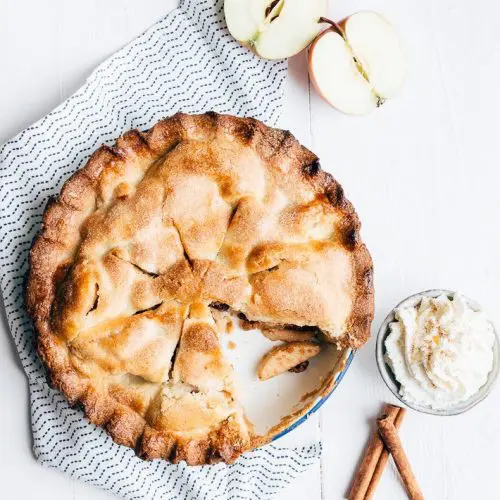 amerikaanse appeltaart met slagroom