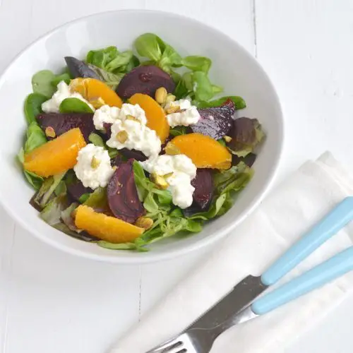 salade hüttenkäse met biet