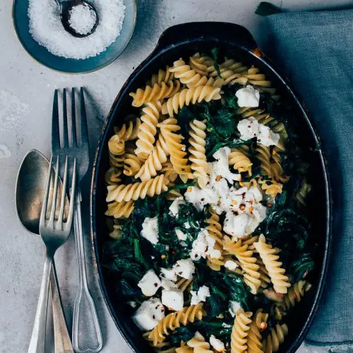 ovenpasta spinazie geitenkaas