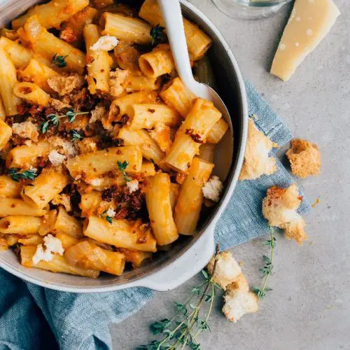 pasta met pompoensaus