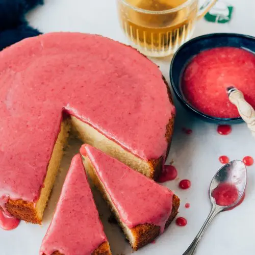 roze koek taart