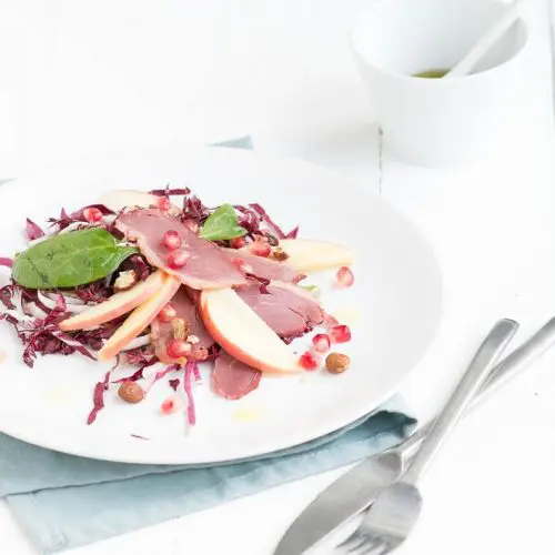 salade eendenborst met granaatappel