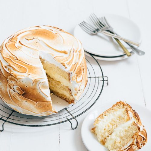 Citroen meringue cake