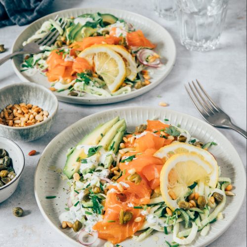 Courgetti met zalm