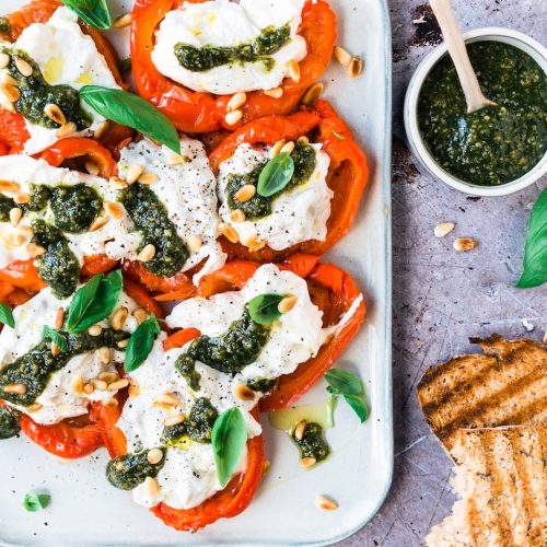 Geroosterde paprika’s met burrata