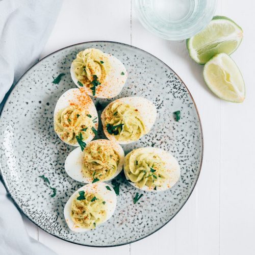 Gevulde eieren met avocado