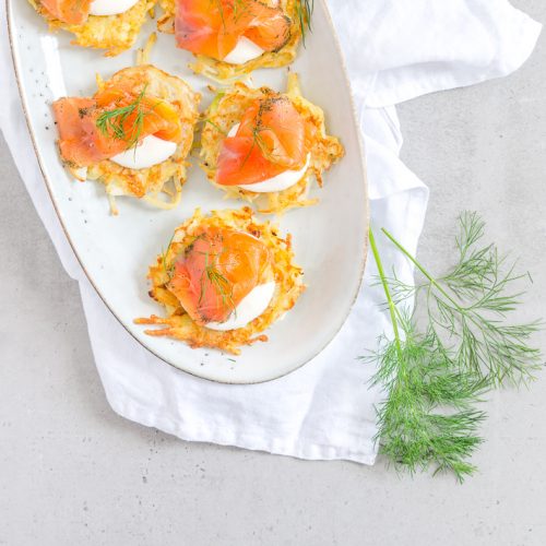 Latkes met gerookte zalm
