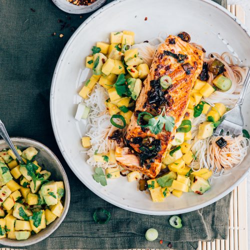 Mihoen met zalm