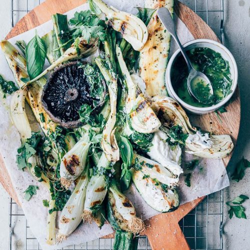 Gegrilde groenten plank