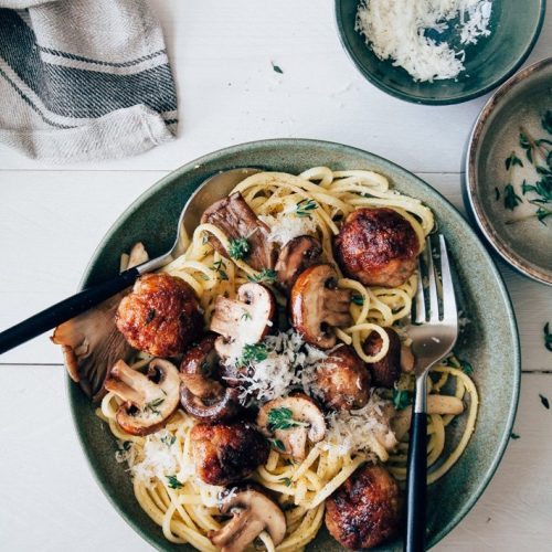 pasta met paddenstoelen