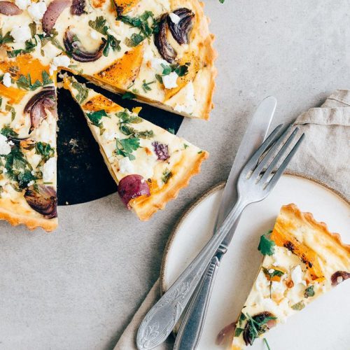 pompoenquiche met feta / quiche recepten met bladerdeeg