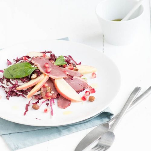 salade eendenborst met granaatappel